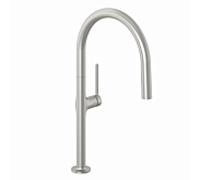 Robinet de cuisine Kludi 50851N575 avec douchette extractible, finition nickel brossé inoxydable