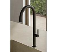 Robinet de cuisine Kludi AUREA 558036675 à commande latérale, noir mat profond