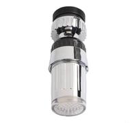 Robinet de cuisine LED avec changement de couleur sensible à la température pour M22 et pour filetage M24, finition chromée, design pivotant à 360 degrés pour un fonctionnement sans batterie, système