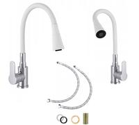 Robinet De Cuisine Mélangeur Flexible 2 Types De Jet 360 Blanc