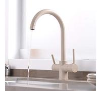 Robinet de Cuisine Mitigeur 3 Voies à L'Avoine, Double Sortie à Osmose Inverse Pivotant à 360°, Robinetterie de Cuisine pour Purificateur D'eau à Filtre
