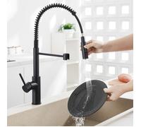 Robinet de cuisine mitigeur - CECIPA - Noir - Acier inoxydable - Rotatif 360° - Économie d'eau