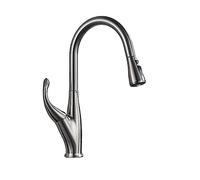 Robinet De Cuisine Mitigeur D'eau Chaude Et Froide For Printemps Tirer Vers Le Bas Mélangeur Grue Bec 2 Fonctions DéBit D'Eau Stable(Brushed Nickle)