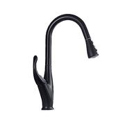 Robinet De Cuisine Mitigeur D'eau Chaude Et Froide For Printemps Tirer Vers Le Bas Mélangeur Grue Bec 2 Fonctions Facile à Installer(Matte Black)
