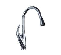 Robinet De Cuisine Mitigeur D'eau Chaude Et Froide For Printemps Tirer Vers Le Bas Mélangeur Grue Bec 2 Fonctions Facile à Installer(Chrome Polish)