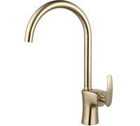 Robinet de Cuisine, mitigeur Eau Chaude et Eau Froide pivotant à 360 degrés, mitigeur d'évier en Laiton Massif, Chrome (Or brossé)