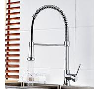 Robinet de cuisine moderne chromé - Mélangeur d'évier à poignée unique à économie d'eau avec un design élégant pour les cuisines contemporaines - Accessoire de cuisine essentiel