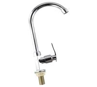 Robinet de cuisine monocommande en plastique et acier inoxydable, robinet d'économie d'eau for camping-car, buanderie, jardin extérieur, montage monotrou, eau froide