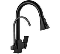 Robinet de cuisine multifonctionnel à 3 voies avec pulvérisateur élégant noir filtre à eau pour sous évier 3 modes mitigeur osmose inverse et facile à installer
