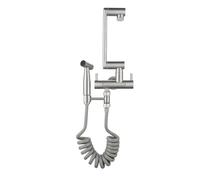 Robinet de Cuisine Mural Eau Froide, Robinet Cuisine Brossé Inox 2 Fonctions Avec Pistolet Multifonction Robinet Mural Cuisine-Brossé
