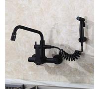 Robinet de cuisine mural en acier inoxydable 304 de type caché pour évier chaud et froid, pistolet pulvérisateur à levier unique, pour buanderie, piscine, cuisine, rotation universelle nécessaire