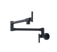 Robinet de cuisine mural en céramique noir mat, simple et pliable, pivotant à 360 degrés, for le remplissage de casseroles Commercial