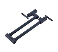 Robinet de cuisine mural en laiton à double articulation et bec verseur pliable et extensible, avec bras pivotant et poignée unique Commercial(Matte Black DL2)