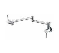 Robinet de cuisine mural en laiton pivotant, pliable, rétractable, rotatif, extensible, for lavabo Commercial(Chrome)