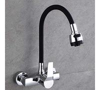 Robinet de cuisine mural en laiton pour eau chaude et froide - Mitigeur universel pivotant à ressort pour piscine ou cuisine - Corps de valve durable - Design moderne - Installation facile