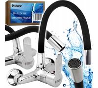 Robinet de cuisine mural flex à levier unique avec tuyau flexible en acier inoxydable