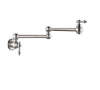 Robinet de cuisine mural for lavabo de salle de bain, robinet de lavage à eau froide, bec pivotant et pliable en laiton, for lavabo de vanité Commercial(Brushed Nickel C)