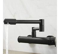 Robinet de Cuisine Mural Noir, Pliable, télescopique, Eau Chaude et Froide, robinets d'évier de Cuisine en Laiton, Rotatif, économie d'eau, barboteur en nid d'abeille, mitigeur de Cuisine