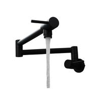 Robinet de cuisine mural pliable en laiton, robinet d'évier monotrou à eau froide avec bec pivotant et pliable Commercial(F)