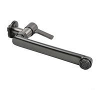 Robinet de cuisine mural simple eau froide 304 en acier inoxydable 304 avec bec verseur étendu rotatif pour évier, serpillère, piscine, finition grise, plusieurs tailles (20 cm)