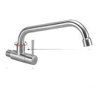 Robinet de cuisine mural simple en acier inoxydable 304 pour évier et lave-vaisselle