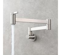 Robinet de Cuisine Murale Eau Froide Rabattable Doubles Commutateurs Laiton-Brossé