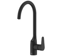 Robinet de cuisine noir avec raccord pour filtre à eau