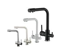 Robinet de cuisine noir élégant avec pulvérisateur filtré en laiton DualStream mélangeur d'eau potable design élégant pour un usage domestique et commercial