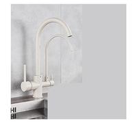 Robinet de cuisine noir mat à double poignée, mélangeur d'eau chaude et froide, finition en laiton antique, design moderne pour un accès facile à l'eau potable