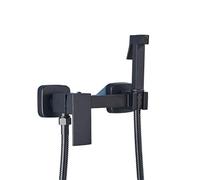 Robinet de cuisine noir mat, robinet de bidet en laiton avec pommeau de douche carré, mélangeur d'eau chaude froide pour évier de caravane et maison, robinets de toilette élégants