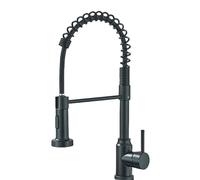 Robinet de cuisine noir mat rotatif à 360° avec jet d'eau chaude et froide et fonction de pulvérisation, design élégant pour décoration de cuisine moderne et facile à installer