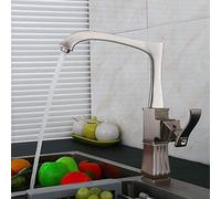 Robinet de Cuisine Noir Rotatif à 360 ° en Acier Inoxydable, Compatible avec Les éviers de Cuisine, mitigeur, Robinet d'évier de Cuisine, Robinet Rotatif, chromé (métallique)