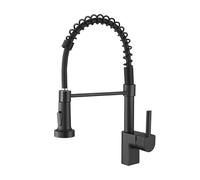 Robinet de cuisine noire, robinet de mélangeur à un trou simple, eau chaude et froide, 2 modes, design élégant, parfait pour les cuisines modernes, durable et facile à installer LWX