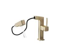 Robinet de cuisine numérique intelligent, contrôle de la température à double usage, design à faible rotation, finition grise, robinet mitigeur moderne pour lavabo de salle de bain, débit d'eau