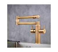 Robinet de cuisine pivotant à 360 ° en laiton - Mitigeur d'eau chaude et froide - Robinet d'évier flexible à double articulation - Design moderne pour un remplissage et une utilisation faciles