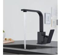 Robinet de cuisine pivotant à 360°,mitigeur cuisine haute pression en acier inoxydable robinetterie bar salle de bain noir