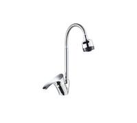 Robinet de Cuisine Pivotant Bec Flexible Chromé Argent