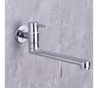 Robinet de cuisine pivotant chromé à fixation murale en laiton de 35 cm et 40 cm, bras réglable, design moderne pour une installation et une utilisation faciles, durable et élégant