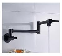 Robinet de cuisine pliable à montage mural doré brossé, eau froide simple, bec rotatif levier unique, 9 types (CB)(Matte Black B)