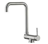 Robinet de Cuisine Pliable avec fenêtre d'ouverture intérieure, mitigeur d'évier en Acier Inoxydable 304 pour Eau Chaude et Froide, Levier Unique, chromé (Chrome) (Argent brossé)