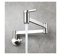 Robinet de cuisine pliable de remplissage de pote Robinet mural de cuisine pliable unique à un seul trou froid noir robinet de robinet tournant en laiton doré(Nickel)