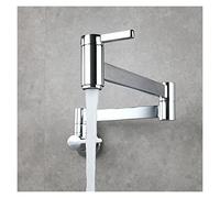 Robinet de cuisine pliable de remplissage de pote Robinet mural de cuisine pliable unique à un seul trou froid noir robinet de robinet tournant en laiton doré(A)