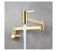 Robinet de cuisine pliable de remplissage de pote Robinet mural de cuisine pliable unique à un seul trou froid noir robinet de robinet tournant en laiton doré(Rose gold)