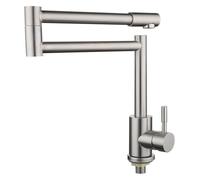 Robinet de cuisine pliable en acier inoxydable - Robinet d'évier à levier unique avec mélange d'eau chaude et froide - Mitigeur pliable rotatif à 360° pour cuisine