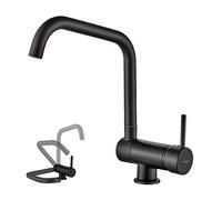 Ibergrif M22106B - Mitigeur Cuisine Rabattable, Robinet Évier Pivotant à 360°, Mitigeur d'évier de Cuisine devant fenêtre, Noir