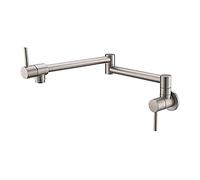 Robinet de cuisine pliable Robinet à un seul trous à un seul trous de poteau de chargeur robinet mural robinet robinet robinet tournant rotation bec pliable en laiton en or chromé(Nickel)