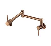Robinet de cuisine pliable Robinet à un seul trous à un seul trous de poteau de chargeur robinet mural robinet robinet robinet tournant rotation bec pliable en laiton en or chromé(Rose gold)