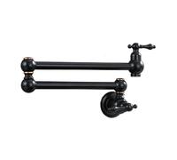 Robinet De Cuisine Pliable Robinet de cuisine mural en laiton antique, or brossé, évier monotrou à double interrupteur, rotatif et pliable, paroi froide simple(ORB)