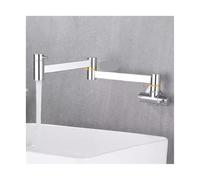 Robinet de cuisine pliable Robinet de cuisine mural en laiton avec bec pivotant à 360° et robinet d'eau froide simple(Silver 2)