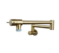 Robinet de cuisine pliable, Robinet de cuisine pliable en laiton, remplisseur casseroles, fixation murale, bec pivotant et, multicolore(Brushed Gold Type B)